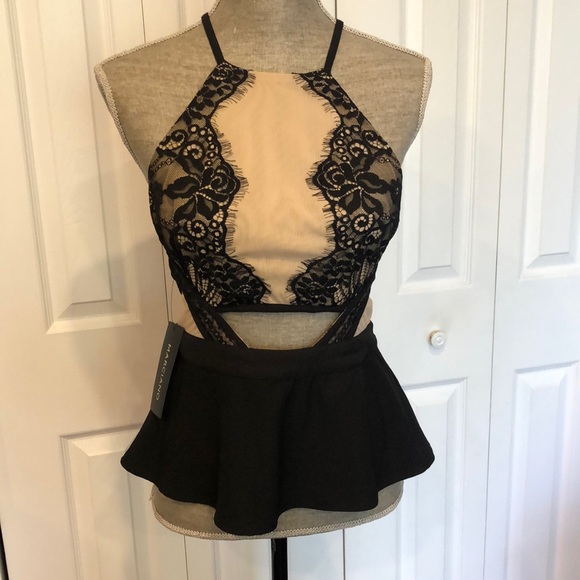 Marciano Tops - Marciano Peplum Halter Top